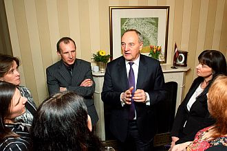 Andris Berzins' meeting with Latvians residing in Ireland. Photo: president.lv