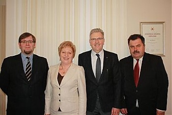 Vice President of CSB Norberts Tālers, President of CSB Aija Žīgure, Director General of Eurostat Walter Radermacher, Vice President of CSB Kaspars Misāns. Photo: csb.gov.lv