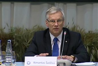 Rimantas Sadzius at ECOFIN meeting. Photo: minfin.lt