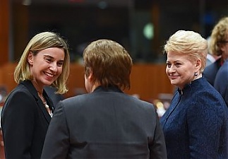Dalia Grybauskaite at the European Council meeting. Brussels, 18.12.2014. Photo: lrp.lt