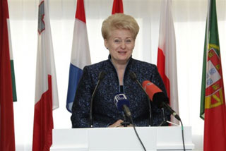 Lithuania's President Dalia Grybauskaite at the openning of the European Institute for Gender Equality.  