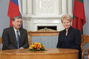 Danilo Tuerk and Dalia Grybauskaite.