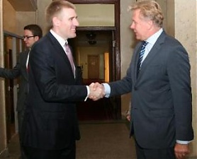 Igor Luksic and Audronius Azubalis. Vilnius, 1.09.2011. Photo: urm.lt