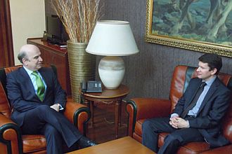 Edmond Panariti and Vytautas Leškevičius. Tirana, 27.03.2013. Photo: urm.lt