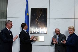 Opening of The Baltic Way corridor and commemorative plaque in the premises of the European Parliament in Brussels. Photo: lrp.lt
