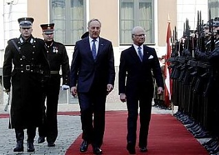Andris Berzins and His Majesty King of Sweden Carl XVI Gustaf. Riga, 26.03.2014. Photo: president.lv