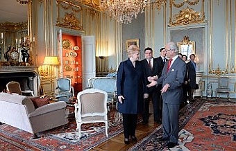Dalia Grybauskaite and ing Carl XVI Gustaf. Stockholm, 10.04.2014. Photo: lrp.lt