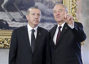 Tayyip Erdogan and Andris Berzins. Riga, 23.10.2014. Photo: president.lv