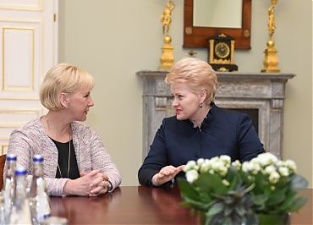 Margot Wallström and Dalia Grybauskaite. Vilnius, 23.01.2015. Photo: lrp.lt