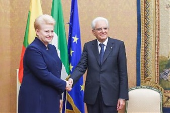 Dalia Grybauskaite and Sergio Mattarella. Rome, 14.07.2015. Photo: lrp.lt