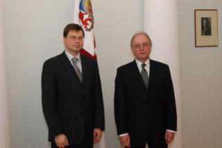 Valdis Dombrovskis and Sergei Martynov.
