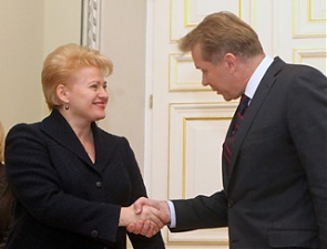 Dalia Grybauskaitė and Audronius Ažubalis. Vilnius, 3.01.2011.