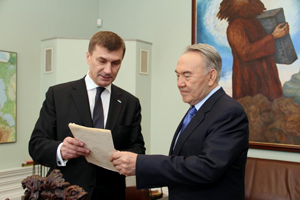 Andrus Ansip and Nursultan Nazarbayev. Tallinn, 20.04.2011. Photo: valitsus.ee