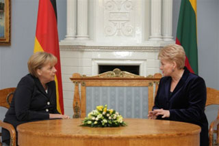 Angelina Merkel and Dalia Grybauskaite. Vilnius, 06.09.2010. 