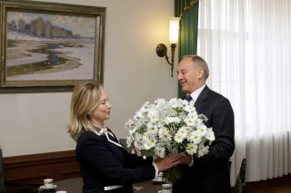 Hillary Clinton and Andris Berzins. Riga, 28.06.2012. Photo: president.lv
