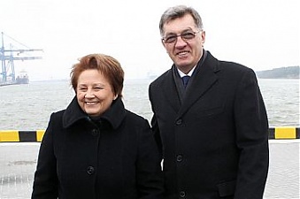 Latvian PM Laimdota Straujuma and Algirdas Butkevicius. Klaipeda, 27.10.2014. Photo: flickr.com