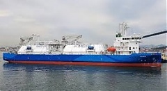 LNG bunker vessel Kairos performing its 3rd LNG reload operation in Klaipeda LNG bunker vessel Kairos performing its 3rd LNG reload operation in Klaipeda
