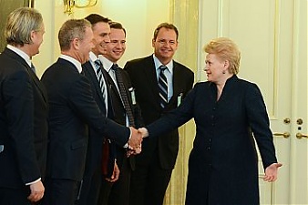 Dalia Grybauskaite met with Norwegian businessmen. Vilnius, 21.10.2014. Photo: lrp.lt