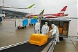 airBaltic plane arrives in Riga overnight with 900,000 face masks and 80,000 respirators from China