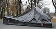 Latvian sculptors cover up statues to protest tax hike Latvian sculptors cover up statues to protest tax hike