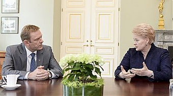 Sarunas Birutis and Dalia Grybauskaite. Vilnius, 25.06.2014. Photo: lrp.lt