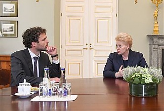Sarunas Keserauskas and Dalia Grybauskaite. Vilnius, 13.10.2014. Photo: lrp.lt