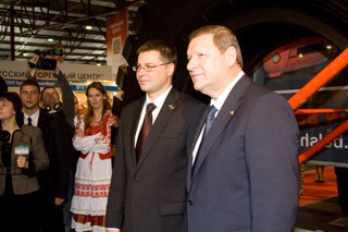Latvian Prime Minister Valdis Dombrovskis and Sergei Sidorski. Riga, 24.09.2010.
