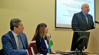 Афзал Артыков, Инна Стеценко и Андрейс Вилкс на конференции БМА. Рига. 08.12.2017. 