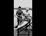 Четырехкратные чемпионки Европы по академической гребле Д. Шеейц и М. Меленберга. 1968 г.
