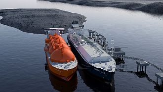 Так будет выглядеть плавучий терминал LNG в Клайпедском порту. Так будет выглядеть плавучий терминал LNG в Клайпедском порту.