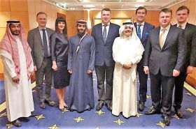 После ужина, устроенного в честь Президента Латвии и Sheikh Khalifa Al Saif в Дубае с компанией Middle East Latvia Holding и партнерами из Саудовской Аравии. Фото: Рудолфс Бреманис. 
