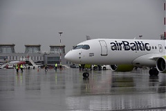 Пулково впервые встретил Bombardier CS300 от airBaltic Пулково впервые встретил Bombardier CS300 от airBaltic