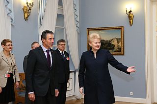 Андерс Фог Расмуссен и Даля Грибаускайте. Вильнюс, 1.02.2013. Фото: president.lt