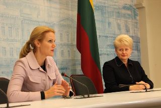 Helle Thorning-Schmidt and Dalia Grybauskaite. Vilnius, 28.10.2011. Photo: president.lt