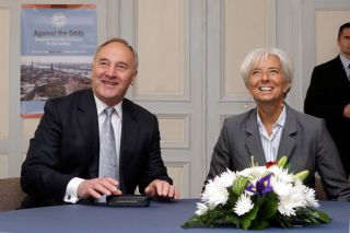Latvian President Andris Berzins and Christine Lagarde. Riga, 5.06.2012. Photo: president.lv