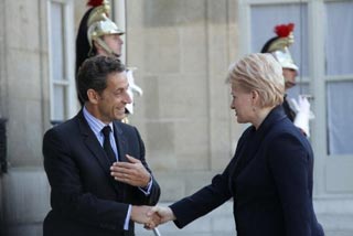 Nikolas Sarkozy and Dalia Grybauskate.