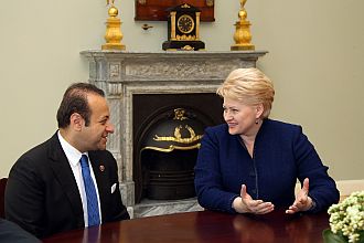 Egemen Bagıs and Dalia Grybauskaite. Vilnius, 11.09.2013. Photo: lrp.lt