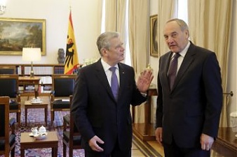 Joachim Gauck and Andris Berzins. Berlin, 16.01.2015. Photo: president.lv