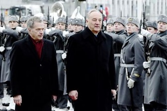 Sauli Niinisto and Andris Berzins. Helsinki, 28.01.2015. Photo: president.lv