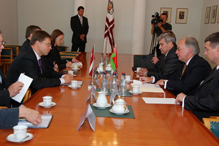 Valdis Dombrovskis and Sergei Martynov. Riga, 23.08.2010.