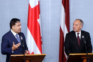 Mikheil Saakashvili and Andris Berzins. Riga, 29.05.2012. Photo: president.lv