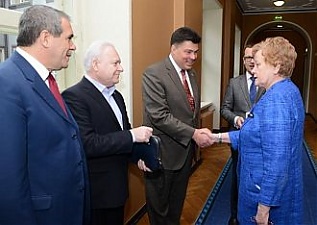 At the meeting of Mihhail Margelov and Ene Ergma. Tallinn, 20.01.2014. Photo: riigikogu.ee