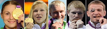 Laura Asadauskaite, Ruta Meilutyte,  Jevgenijus Suklinas, Evaldas Petrauskas and Aleksandras Kazakevicius.