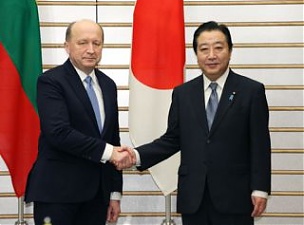 Andrius Kubilius and Yoshihiko Noda. Tokyo, 20.02.2012. Photo: kantei.go.jp