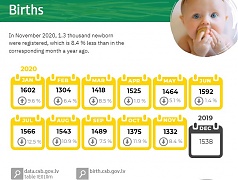 The number of births continues to decline in Latvia The number of births continues to decline in Latvia