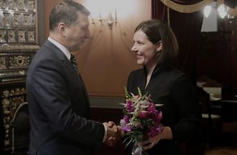 Raimonds Vejonis and Dana Reizniece-Ozola. Riga, 30.07.2015. Photo: president.lv