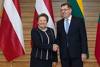 Laimdota Straujuma and Algirdas Butkevicius. Vilnius, 14.02.2014. Photo: lrv.lt
